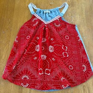 Red & gray stylish tank top